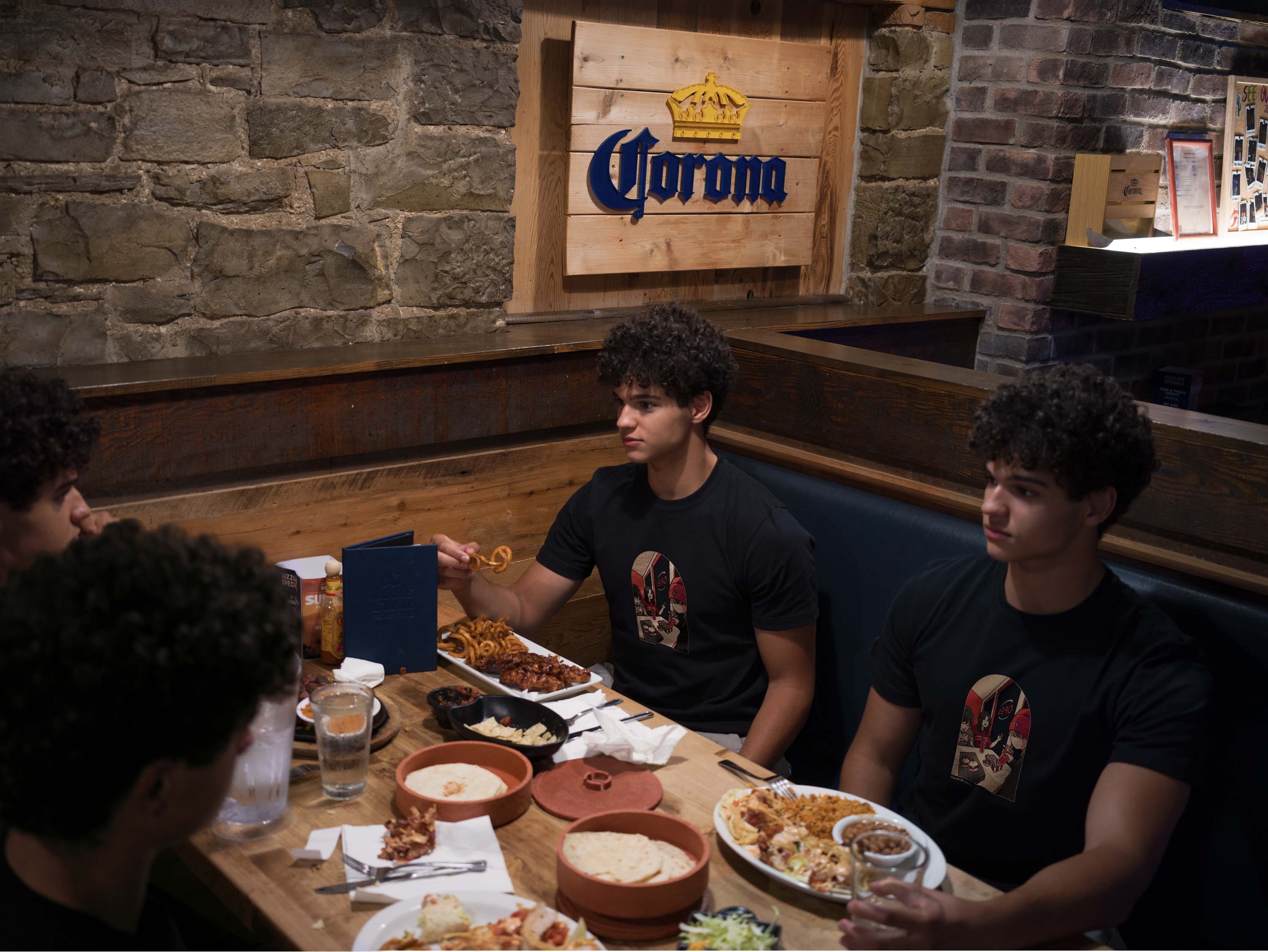 A person eating